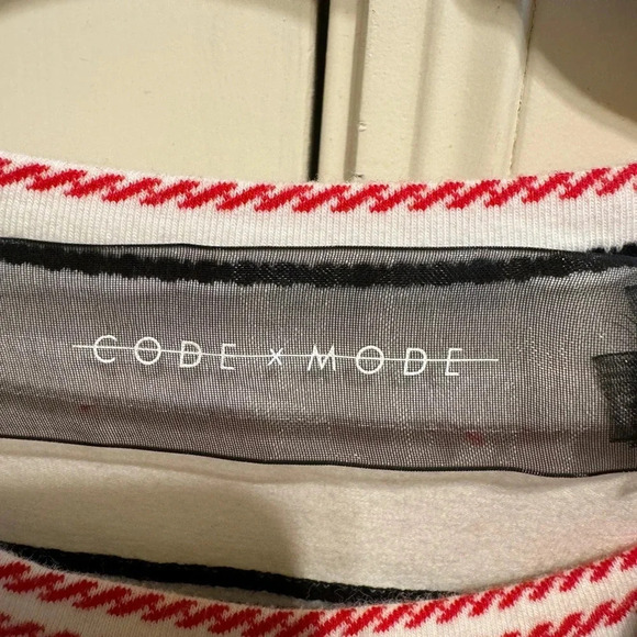 Code X Mode Puffy Sleeve Striped Shirt Sz M - Picture 4 of 10